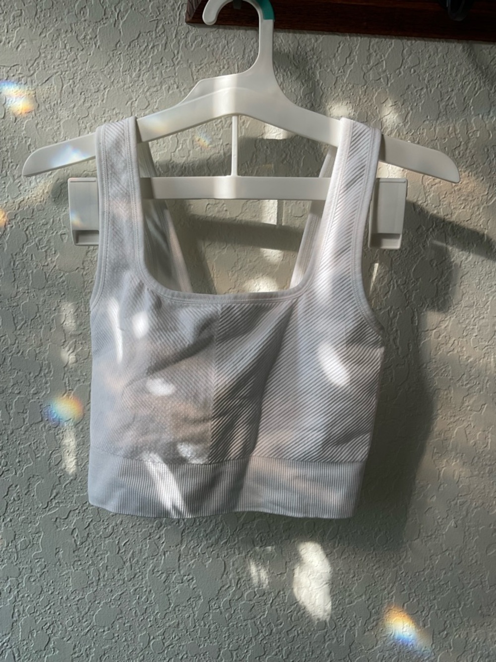 all in motion White Ribbed Workout Tank Bra